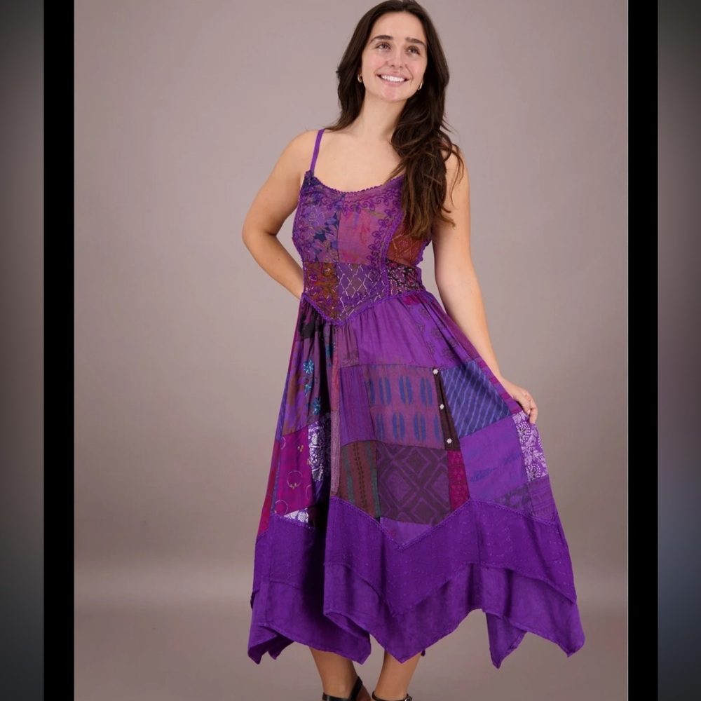 ES1–Multicolor Patchwork Dresses - Picture 2 of 3